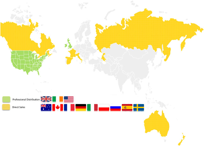 Easyscribe Worldwide Sales Map